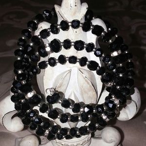 WHITE HOUSE BLACK MARKET fauceted black beads